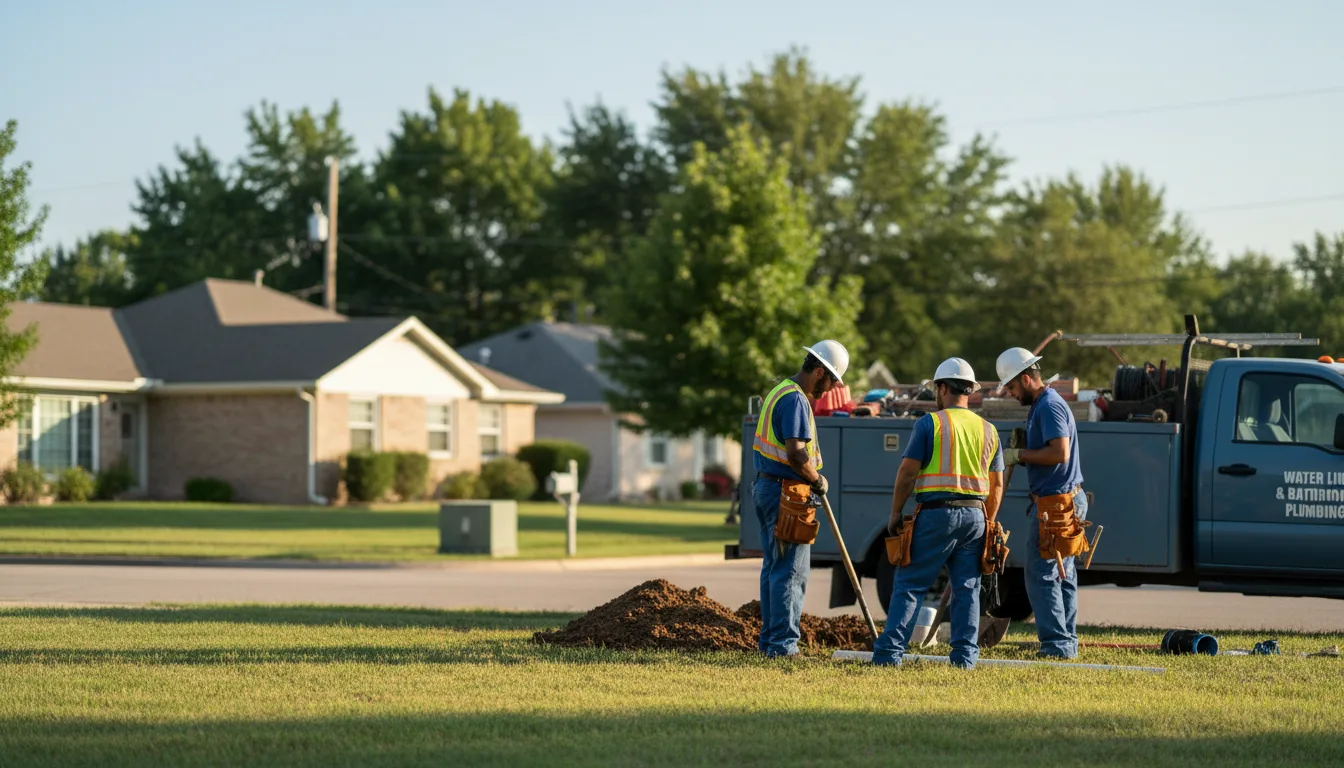 Residential water line and bathroom plumbing service in Gregory, TX